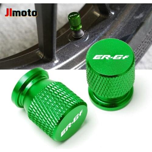 With LOGO ER-6f For Kawasaki ER6F ER6N All Years Universal Motorcycle CNC Aluminum Accessories Wheel Tire Valve Stem Cap Cover