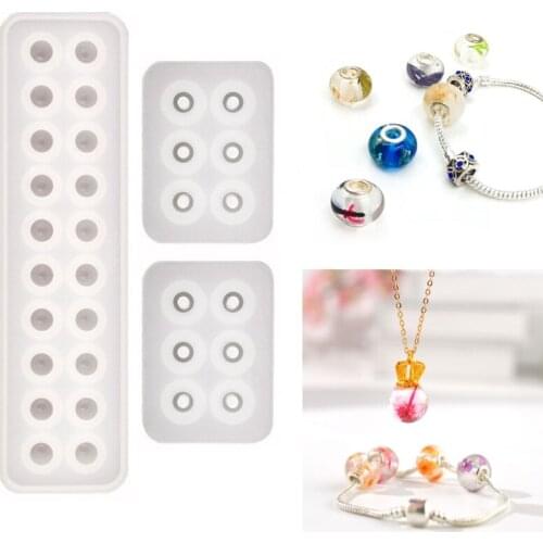 Spherical Bracelet Diamond Beads Crystal Epoxy Resin Mold Necklace Pendant Casting Silicone Mould DIY Crafts Jewelry Making Tool