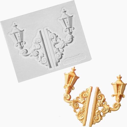 Street Lamp Silicone Fondant Mold For Baking Cakes Decorating Tools DIY Gumpaste Chocolate Moulds Kitchen Bakeware M1196