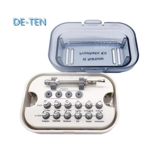 Dental Lab Screwdriver Tools Dental Implant Torque Wrench Ratchet 10-70NCM with Drivers & Wrench Kit