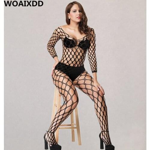 XXXXL Plus Size Hollow Lingerie Erotic Soft Pajamas Sexy Mesh Langerie Costumes Porn Fishnet Babydoll bodystockings Underwear