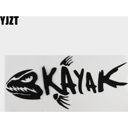 YJZT 29.2CM*13CM KAYAK Creative Writing Car Stickers Car Door Funny Vinyl Decal Black/Silver 4A-0058