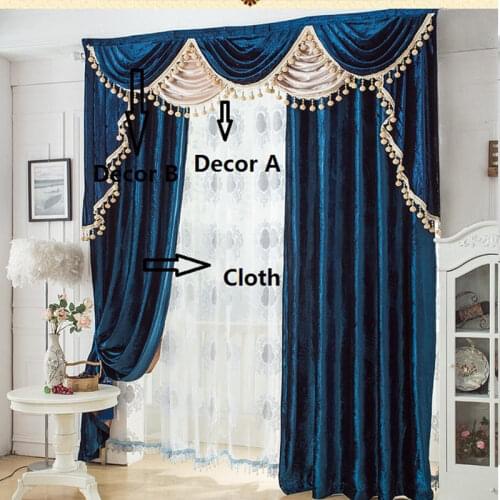 ALITEXTILEBTOC 1pc 2*2.6m/3*2.6m Curtain For Home European Decoration Window Curtains Blue Solid Comfortable Soft Curtains