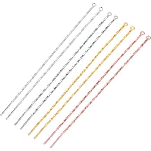 2pcs/lot 100% 925 Sterling Silver Earring Chains 9cm 4 Colors Women Stud Earring Connector Wire DIY Jewelry Making Accessories