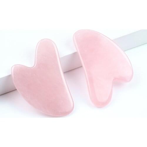 1pcs Pink Jade Gua Sha Board Jade Scraping Piece Deep Wrinkle Removal Enhance Skin Elasticity Beauty Facial Beauty Tool TSLM1