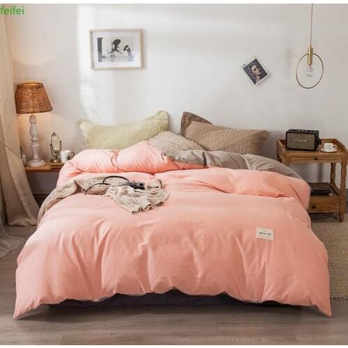 1 pc Pink Color Duvet Cover 100%Cotton Bed Cover Double Size High Quality Home Bedding Set Quilt Covers 150x200