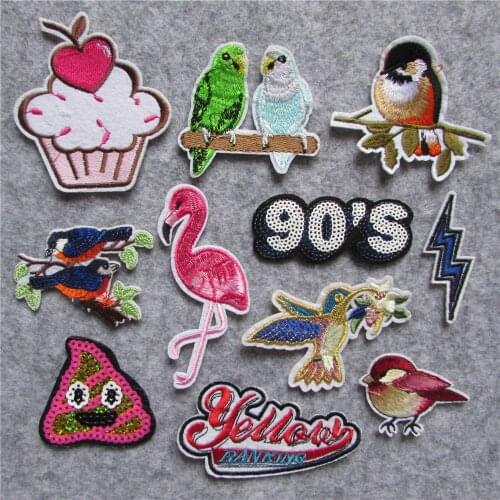 1pcs sell high quality mixture cartoon patter hot melt adhesive applique embroidery patches stripes DIY clothing accessory patch