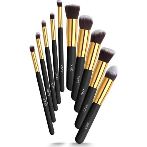 10'lu Makeup Brush Set-10 Pcs Brush Set Black