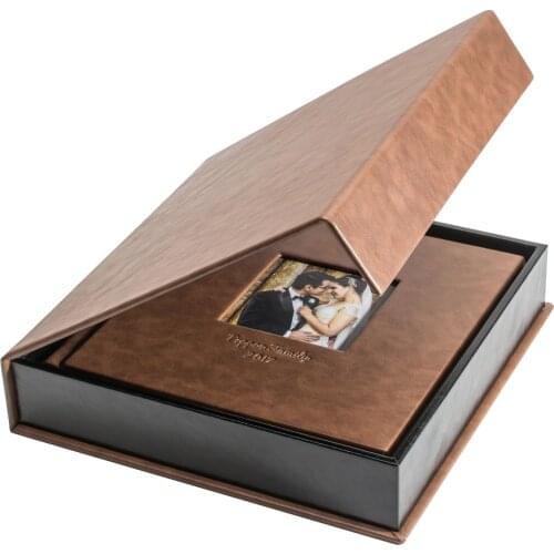 100% handmade Custom linen/ Leather Photo Album Box For Packing