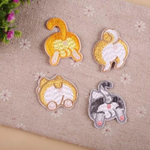 100pcs/lot Embroidery Patches Anime Animal Back View Clothing Decoration Sewing Accessories Gift Diy Iron Heat Transfer Applique