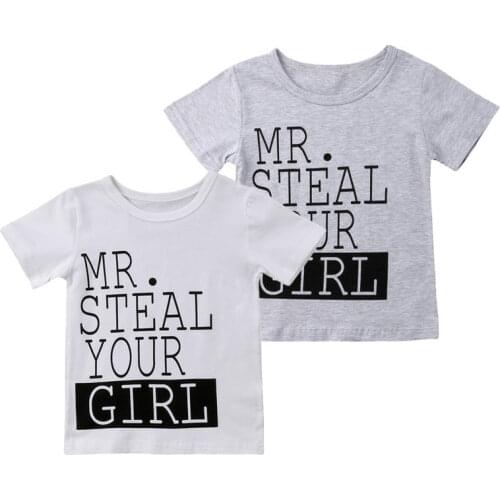 2018 Summer new casual Toddler Kids Boy Cotton Short Sleeve letter printed Tops fashion kid crew neck T Shirt Tops clothes