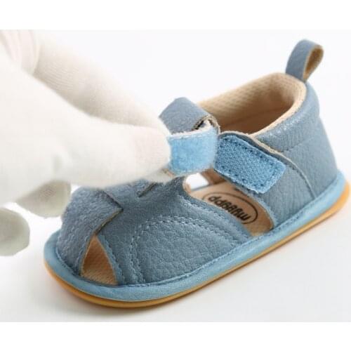 2021 Summer PU Sandals Boys Girls Sandals Solid Color Soft Soled Anti-Slip Children Kids Shoes Summer Beach Sandals
