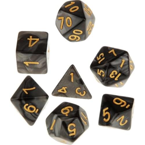 7PCS Polyhedral Dice for DND Dice Casino Games+Dice Cup