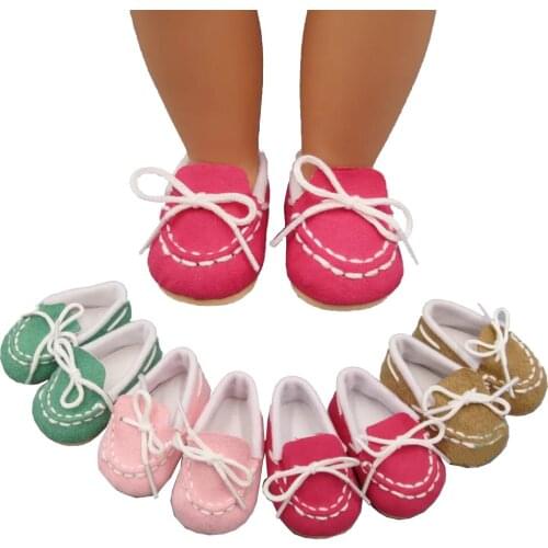 7cm Baby shoes for doll fit 43 cm toy new born doll accessories and American doll shoes White, pink, rose