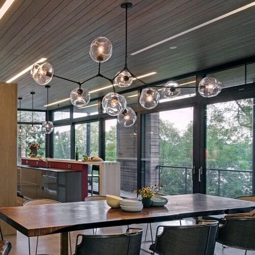 The Beanstalk are Molecular Chandeliers 3/5/6/7/8/9/10/11 Lamps Glass Ball Spider Pendant Lights AC110-240V