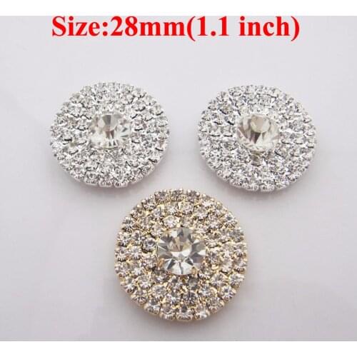 Free Shipping Wholesale 60pcs/lot 28mm Rhinestone Flatback Button For Hair Flower Wedding Invitation YMBT02023