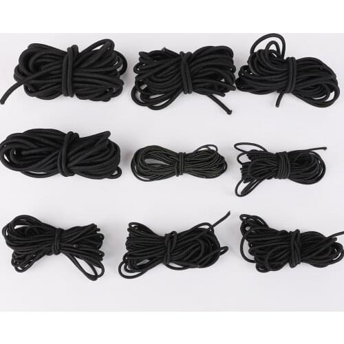 2M/Bag Black Round Shape Elastic Bungee Cord For Rubber Band Bracelets Necklace Make Clothing Sewing Accessories
