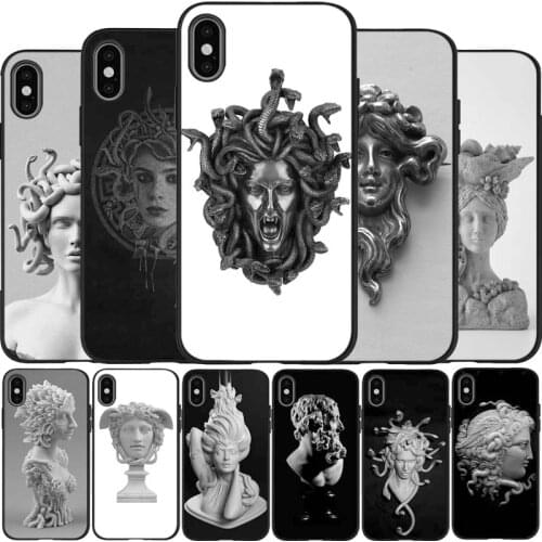 Medusa black Silicone Phone Case For iPhone 12 XR XS Max 5 5S SE 2020 6 6S 7 8 PLUS X 11Pro Max 11 Cover