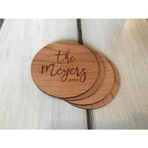 Wood Coasters | Personalized Coasters | Custom Coasters | Engraved Coasters | Last Name Established | Wooden Coasters | Gift for