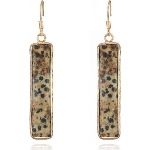 E7428 ZWPON Vertical Stone Bar Drop Earrings for Women Fashion Summer Statement Earrings Jewelry Wholesale