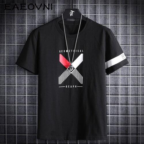 EAEOVNI T Shirt Oversize Cotton Mens Short Sleeves Summer O-Neck Tshirt for Men Top Tees Plus Size M-8XL Graphic T Shirts