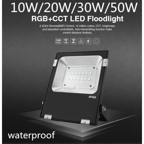 AC86-265V Milight 10W/20W/30W/50W RGB+CCT LED Flood light IP65 Waterproof LED Flood Light Outdoor Lighting LED tree light garden