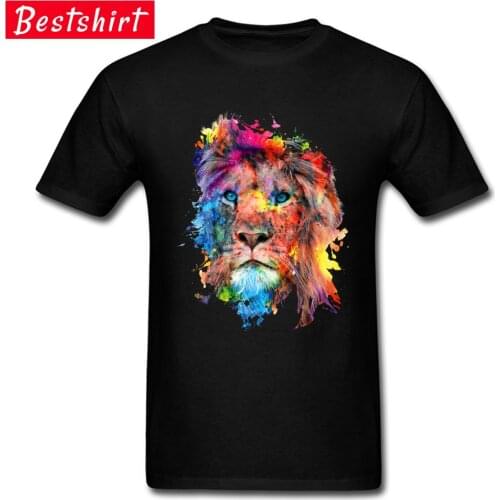 Lenin Ramen Noodles Size S-3XL Mens T Shirts Watercolor Drawing Rainbow Lion T Shirt NEW YEAR DAY 3D Art Tshirt For Men