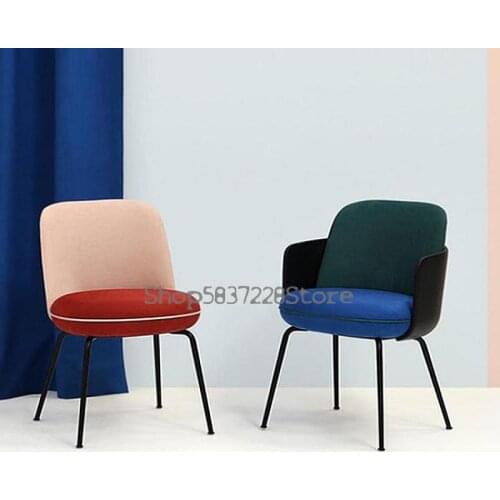 Huiyi Light Luxury Household Stool Design Dining Chair Nordic Chair Iron Art Makeup Chair Simple Armchair