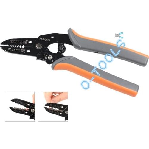 Multi-functional Plier Tools Fiber Cable Jacket Wire Stripper 0.6-2.6mm2 Cutter Stripping cutting wire Tool 22-10AWG FSA-0626