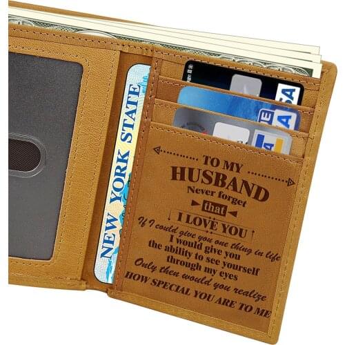 2021 Tri-fold Design Man Wallet Birthday Christmas New Year Gift To My Son/Man/Husband Lover Day Wallet For Men Billetera Hombre