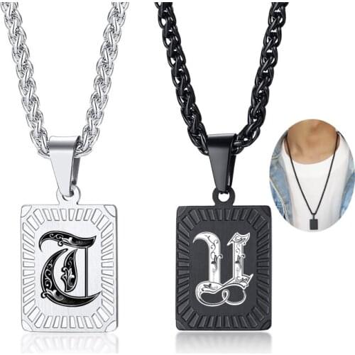 Initial Letter Pendant A-Z 26 Charm Alphabet Necklaces Hiphop Women Men Personalized Custom Name Jewelry Gift Dropshipping