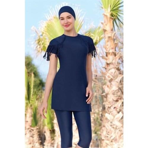 Licralı Half Sleeve Swimwear 3102 Antrasıt Turkish' Muslim Swimsuit Burkinis Modest Clothing Islamic Long Sleeves Hijab Full Cover Swi