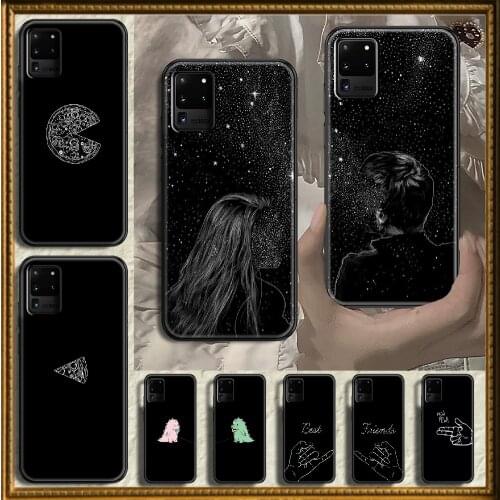 Best Friends Coupe Love Phone case For Samsung Galaxy Note 4 8 9 10 20 S8 S9 S10 S10E S20 Plus UITRA Ultra black art back soft
