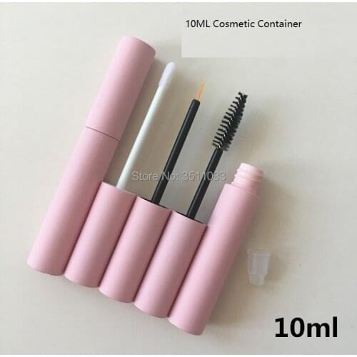 30/50pcs Frosted Pink Cosmetic Mascara Container 10ml Eyelash Growth Cream Bottle Matte Pink Empty Lip Gloss Tube Eyeliner Tube