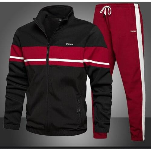 Men Tracksuit Sets 2021 Autumn New Jogger Tracksuit Zipper Hoodies+sweatpants 2PC Sets Mens Sportswear Sport Suit Clothing