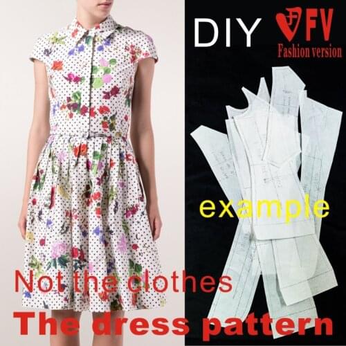 Clothing DIY The dress Dresses Sewing Pattern cutting drawing Womens Dress Sewing Template BLQ-66