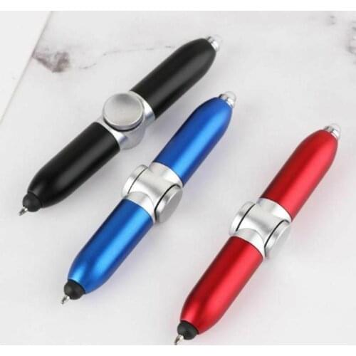 Finger Gyro Spinner Pen Multifunction LED Gyroscope Adult Decompression Ballpoint Pen Kids Toy Gift For Writing Lighting