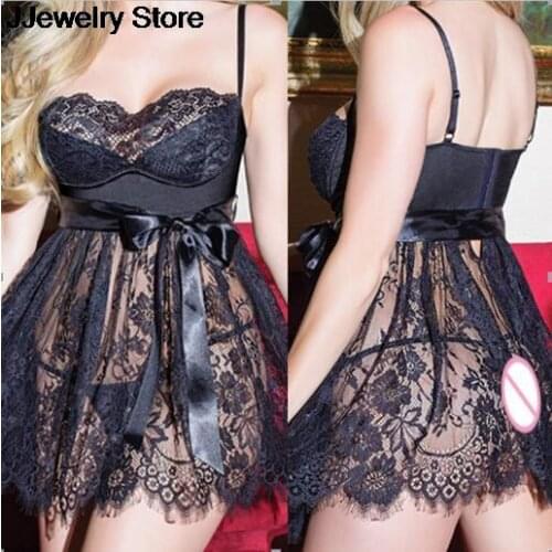 Lingerie Sexy Fantasias Sexy Erotic Chemise Transparent Dress Lingerie Plus Size Hot