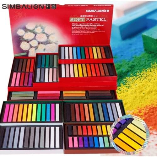 SIMBALION Soft Pastels/Chalks/Sticks/Crayons 12/24/36/48/60 Colors Non Toxic Drawing Smearing/Overlapping Colors Sketch Graffiti