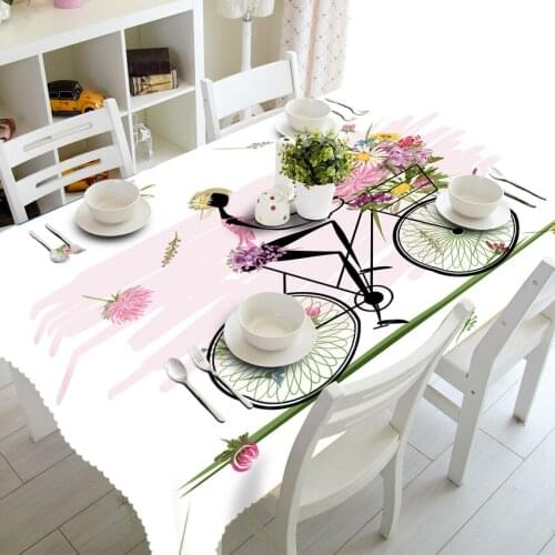 3d Red Rose Wedding Tablecloth Scenery Pattern Sexy Washable Thicken Rectangular and Round Table Cloth for Home