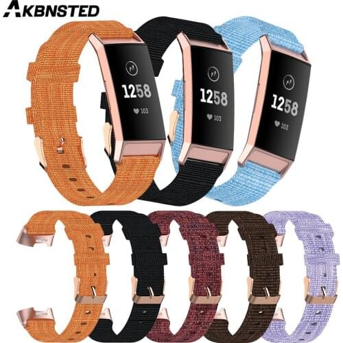FIFATA Nylon Canvas Sport Strap For Fitbit Charge 3/Charge 3 SE/Charge 4 Smart Watch Replacement Wristband For Fitbit Charge 4