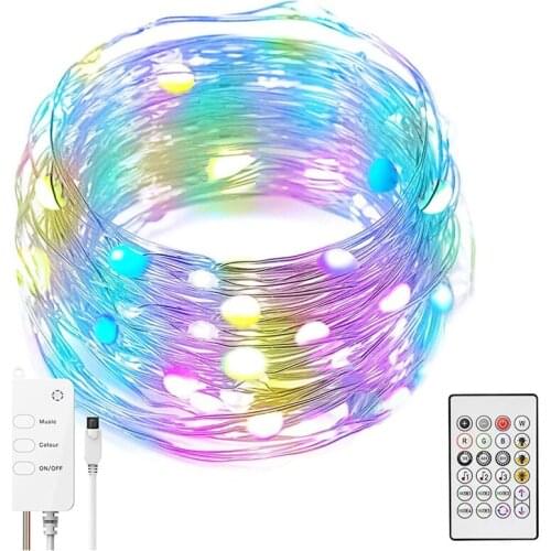 String Lights Curtain String Light with Remote Control Timer Color Changing Lights for Bedroom Ceiling Decoration