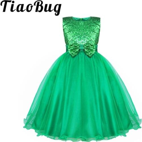 TiaoBug Sequined Baby Toddler Kids Tulle Tutu Dress Girls Flower Dress Wedding Bridesmaid Birthday Party Pageant Princess Dress