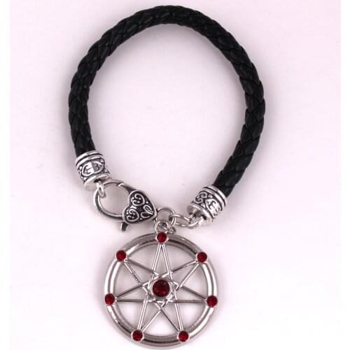 Vitnage Star Pentagram Pentacle Pendant bracelet,Pagan Wiccan