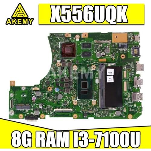 X556UQK 8G/I3-7100U (V2G) DDR4 For Asus X556UVK X556UV X556URK Mainboard Motherboard 90NB0BH0-R00040