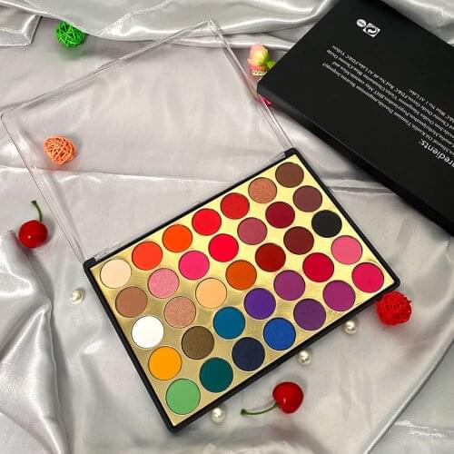 35 Bright Colorful Matte Eyeshadow Palette Shimmery Silky Powder Long Lasting Pigments Pressed Glitter Eye Shadow Pallete Makeup