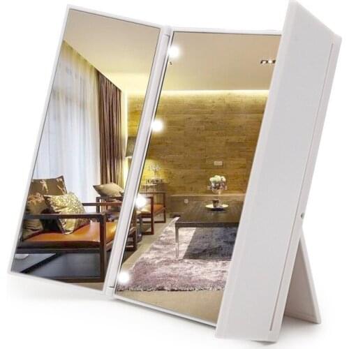 Makeup Mirror 1mini Led Illuminated White Portable Cosmetic Mirrors 90 Degree Adjustable Dear Mom Friend Gift