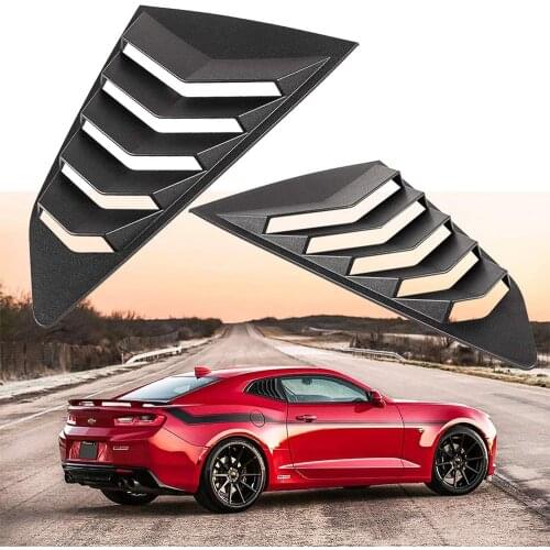 Chuang Qian Side Window Louvers for Chevy Camaro 2016-2020 ABS 2 Piece Matte Finish Racing Style Lambo Style (Black)