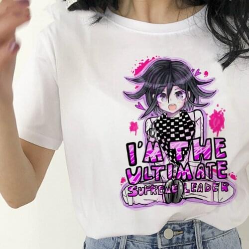90s Ouma Kokichi T Shirt Female Danganronpa Harajuku Funny T-shirt Cute Anime Danganronpa Women Tshirt Tee Kawaii Female tops