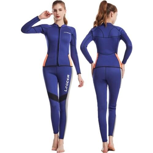 Wetsuit Neoprene Women 2.5MM Jackets Windsurf Surf Pants Kitesurf Swimwear Spearfishing Scuba Diving Underwater Fishing Hunting